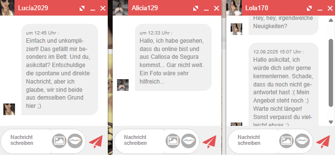 Die Nachrichten sind sehr anzüglich, ich finde sie sogar lustig.