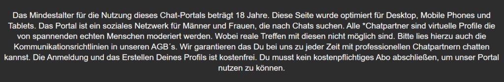 In der Fußzeile finden wir den ersten Hinweis darauf, dass es sich um gefälschte Profile handelt.