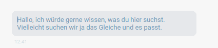 Diese Nachricht erhalten wir automatisch bei der Registrierung.