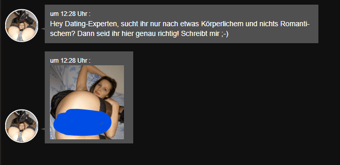 Achtung auf die Nachricht, die wir wenige Sekunden nach der Registrierung erhalten haben 
