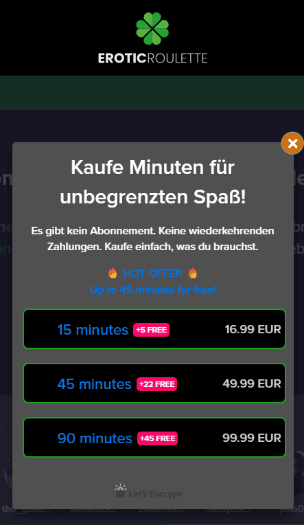 EroticRoulette: Das Kleeblatt des Unglücks, das Ihr Bankkonto plündert Was kostet EroticRoulette preis